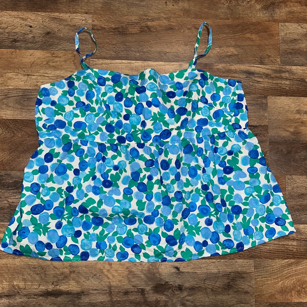 J.CREW Blue and Green Women's blouse Top size 20